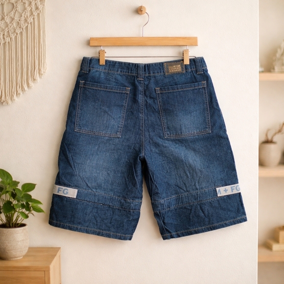 Vintage 90s Girbaud Denim Shuttle Shorts Mens Size 36 Blue Denim Skate - Picture 2 of 8